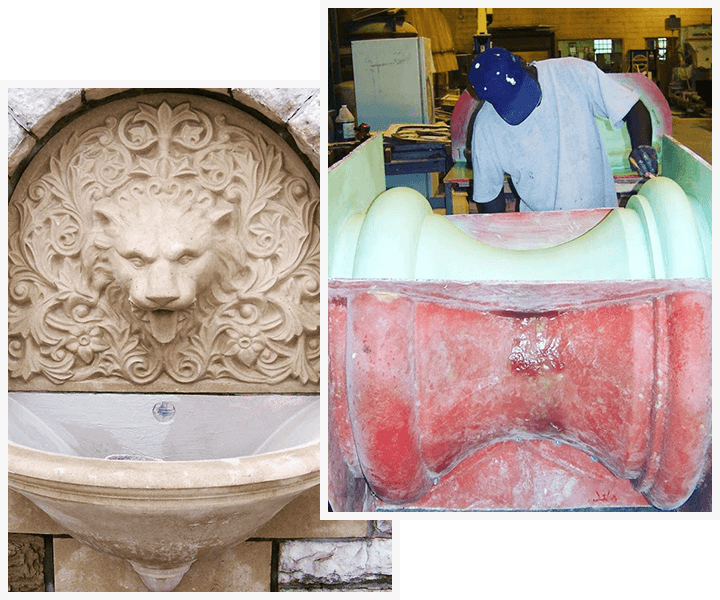 Lion head water fountain